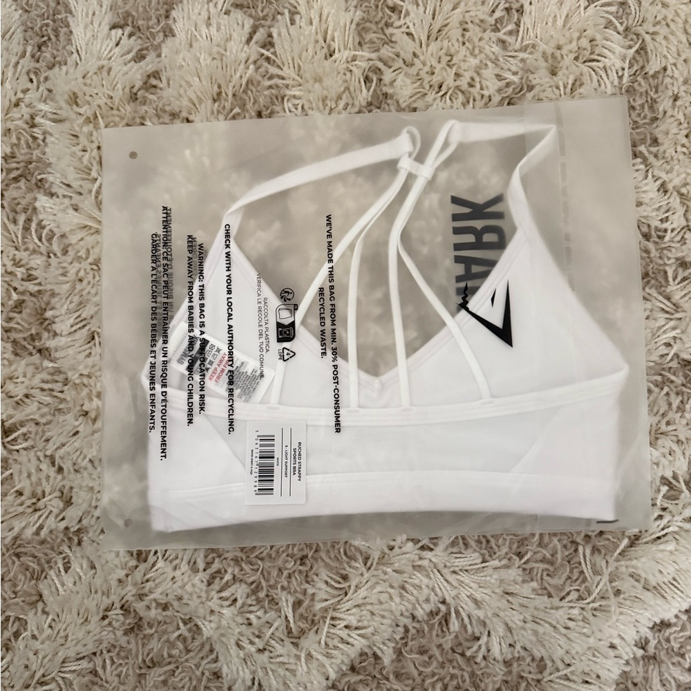 Gymshark White Cross-Back Sports Bra - Picture 6 of 6